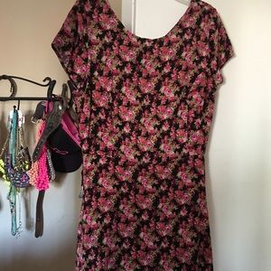 Floral backless skater dress