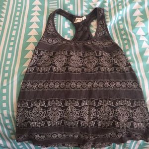 Gray racer back tank top