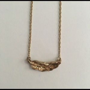 14k gold feather necklace