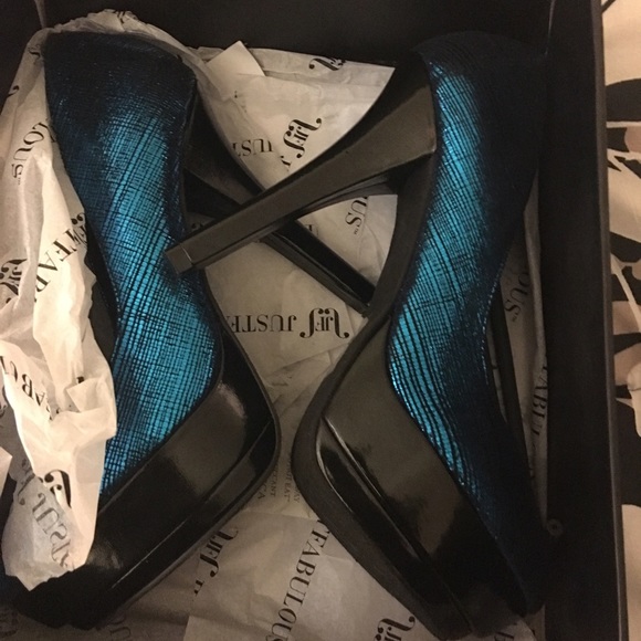 Justfab Tatiana teal size 10 worn once