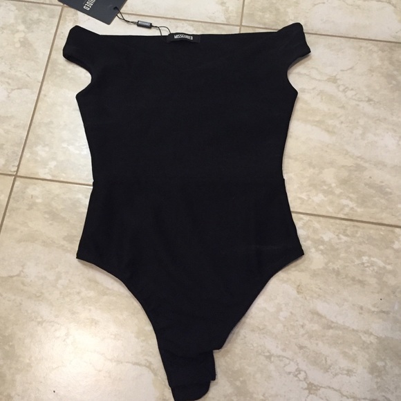 Misguided Bardot bodysuit black