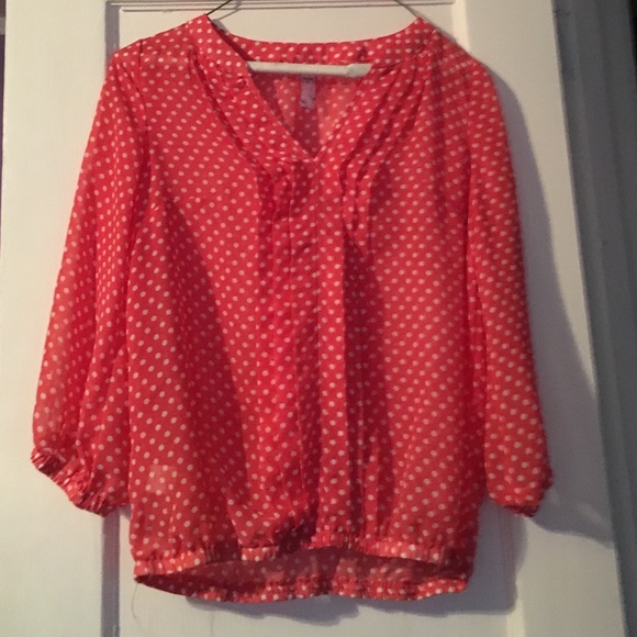 Pink and white blouse