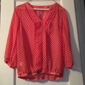 Pink and white blouse