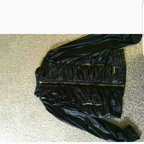 Lether black and gold jaket