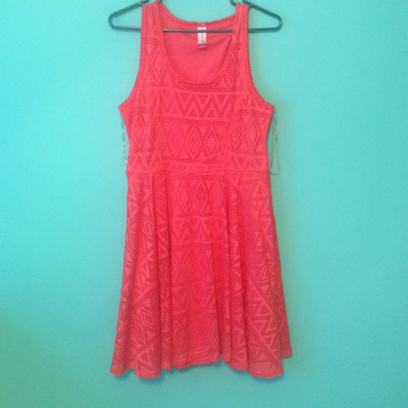 Orange-pink/peach summer sun dress