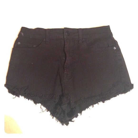 Black denim shorts - Picture 1 of 2