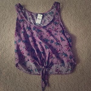 Floral wet seal crop top