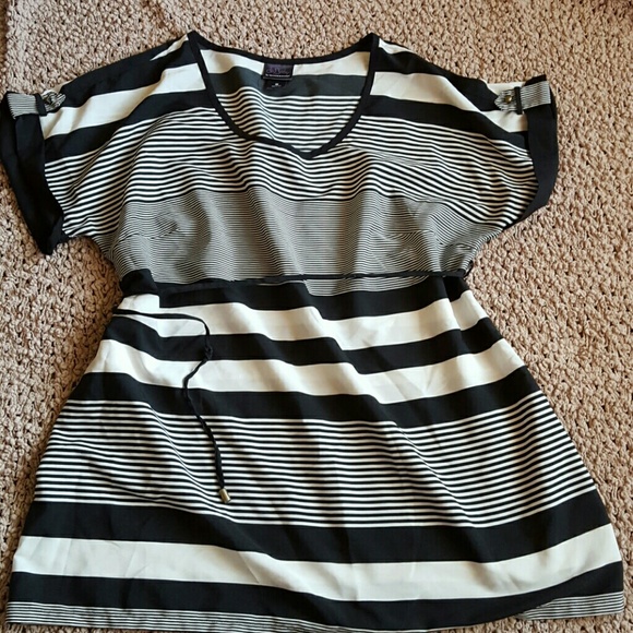 Final reduction. Striped maternity top