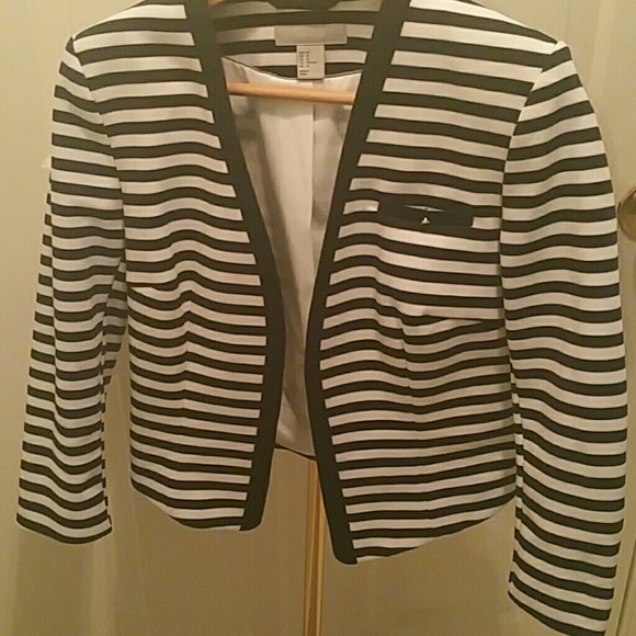 H&M Navy blue and white jacket Size 10