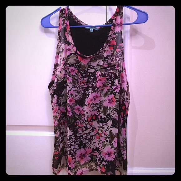 Sheer floral blouse