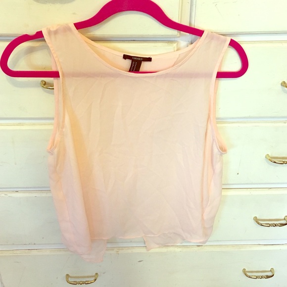 Open back blush top.
