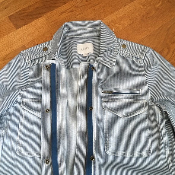 Blue Striped Utility Jacket - Picture 3 of 3