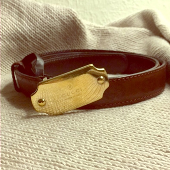Gucci Belt - Unisex! Brown leather/Gold buckle