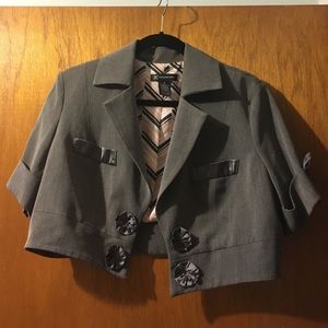 INC International Concepts Jackets & Coats - Project Runway COLLECTABLE Gray Cropped Blazer INC International Concepts Jackets & Coats - Project Runway COLLECTABLE Gray Cropped Blazer