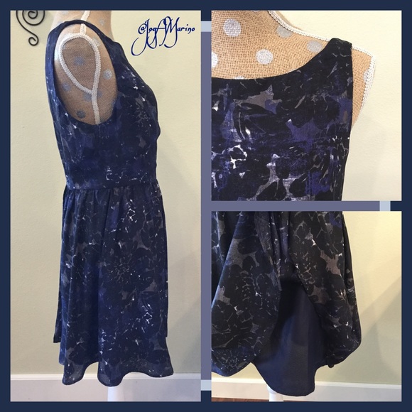 Nordstrom Blue Floral Sleeveless Dress - Picture 2 of 3