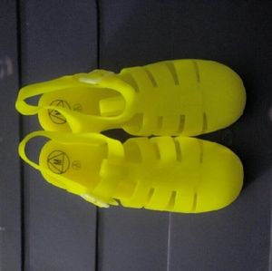 Neon Yellow Jelly Shoes