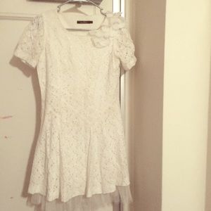 White Full Lace Dress
