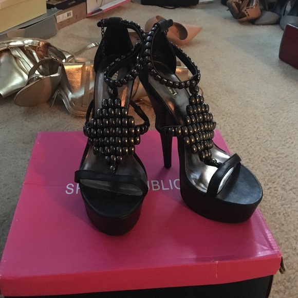 Black Strappy Heels