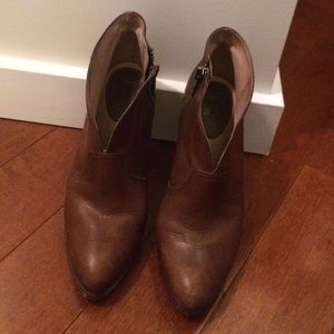 Frye platform leather heeled boots