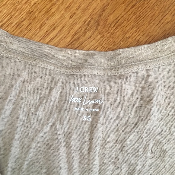 J Crew Gold Metallic Linen Tee - Picture 2 of 3