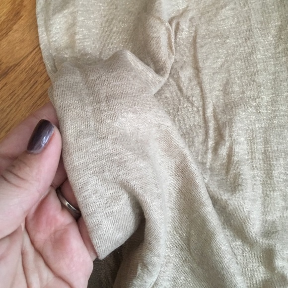 J Crew Gold Metallic Linen Tee - Picture 3 of 3