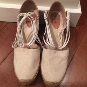 Chloe platform linen espadrilles