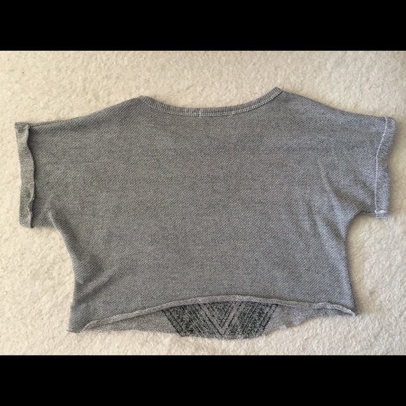 Grey & Black Embroidered Crop Top - Picture 3 of 3