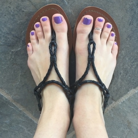 Black Braided Sandals