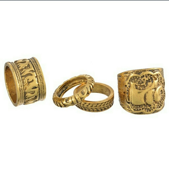 Elephant leaf joint knuckle nail rings