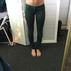 Green skinny jeans - fun summer pants!