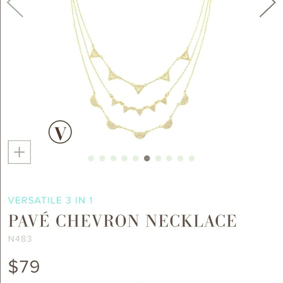NWOT Stella & Dot Gold Chevron Pave necklace!