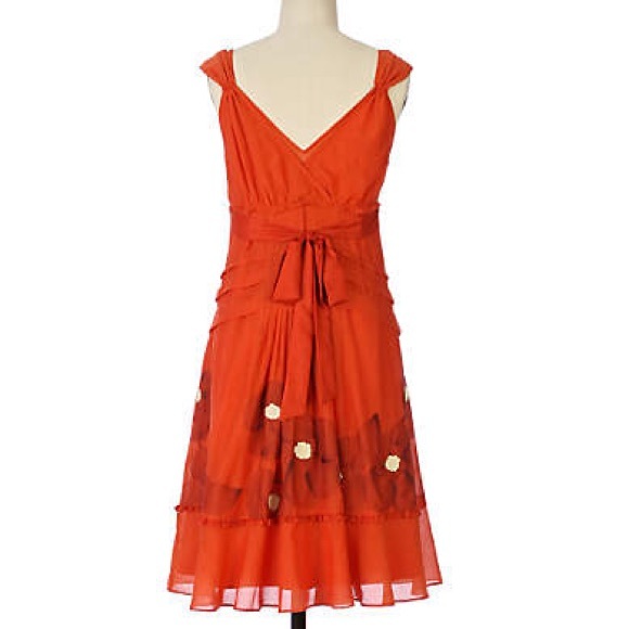 ⭐️sale⭐️Floreat Embroidered Red Poppy Fields Dress