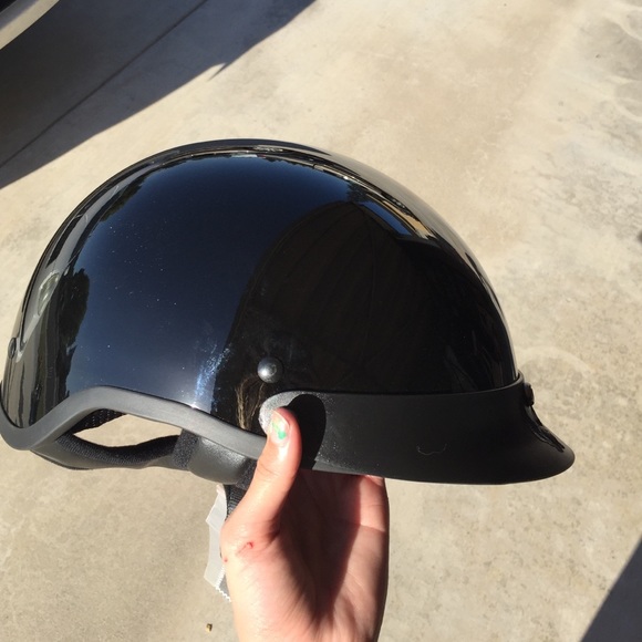 Black dot biker helmet