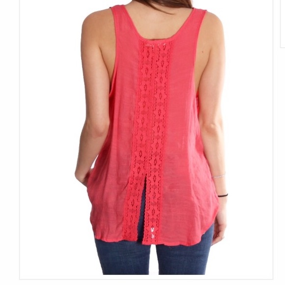coral woven tank!