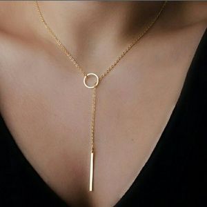 Chic "Y" shaped gold plated necklace