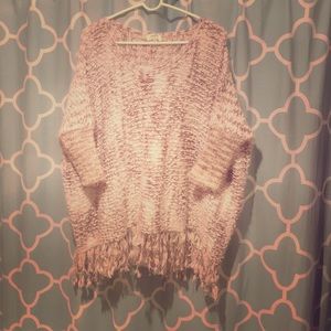 NWT bunny fringe tunic sweater