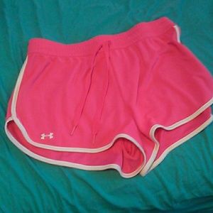 Pink under armour shorts