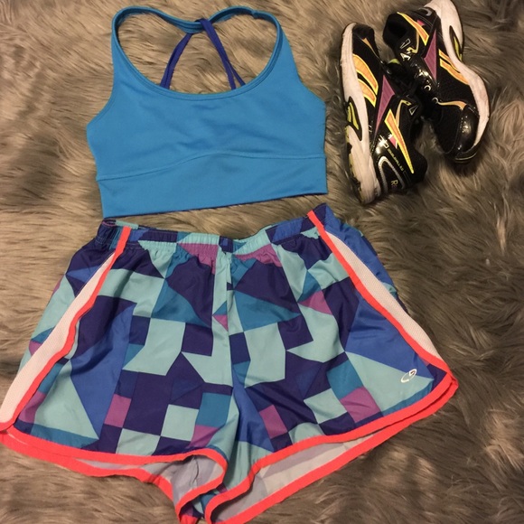 Cobalt blue and navy sports bra