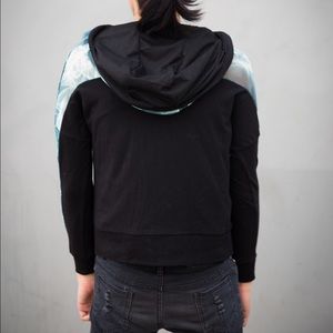 Hot Topic Sweaters - 🆕Black Blue Fishnet Mesh Sleeve Hoodie Jacket NEW Hot Topic Sweaters - 🆕Black Blue Fishnet Mesh Sleeve Hoodie Jacket NEW