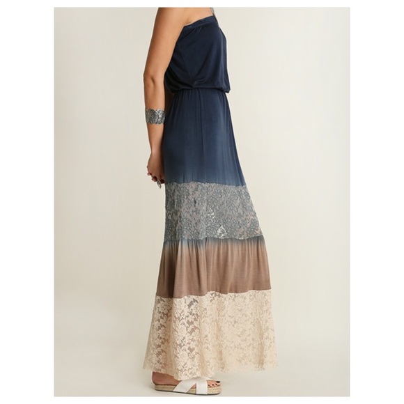 🇺🇸 Sale Dip Dye Maxi Dress Lace Details was $46 - Picture 2 of 4