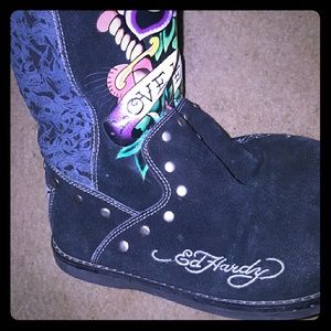ED HARDY FUR BOOTS SO SOFT❤