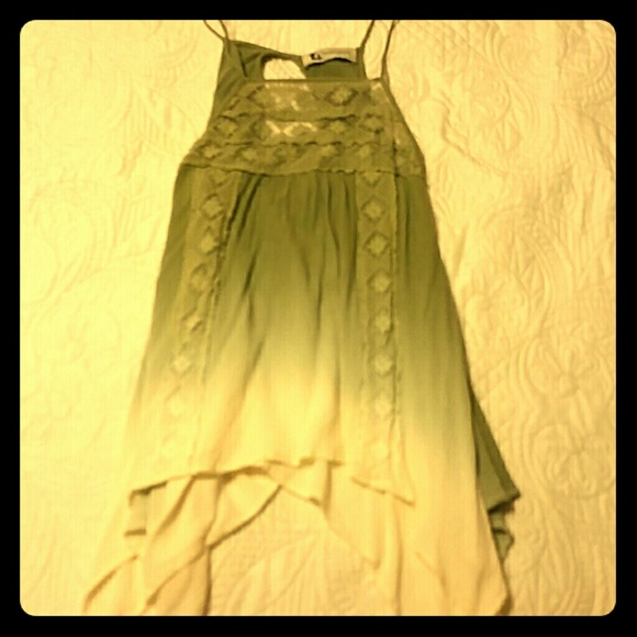 Green boho ombre top