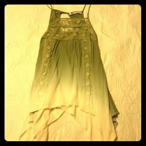 Green boho ombre top