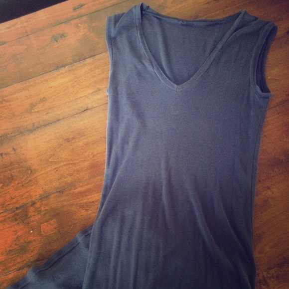 American apparel navy v neck tube dress.