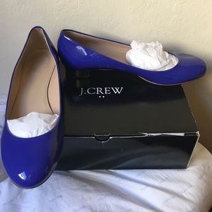 Jcrew Janey Patent Flat Ultramarine Blue sz9
