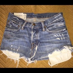 Distressed Semi-High Waisted Shorts