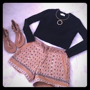 Free People Freeway Coachella Embellished Shorts