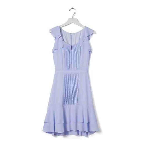 Flutter-Sleeve Pintuck Dress