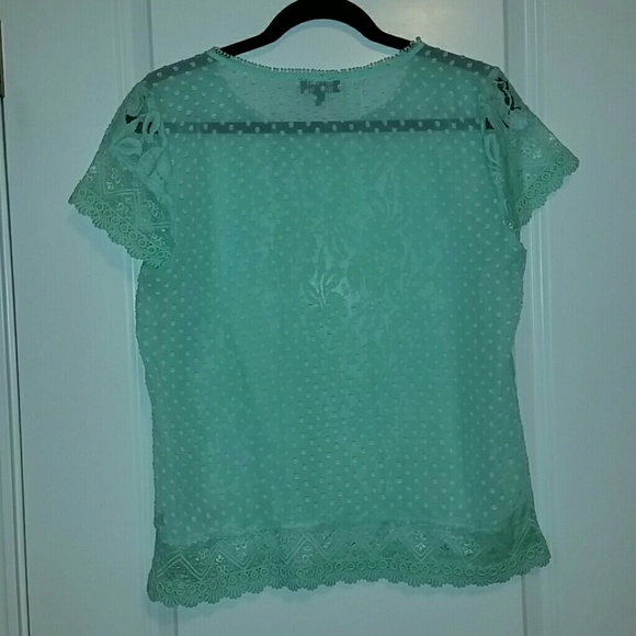 The Limited - Mint Lace blouse - M - Picture 3 of 4