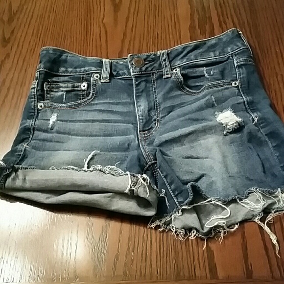AE high waisted denim shorts